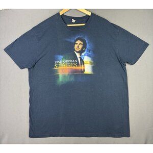 Vintage Y2K Josh Groban Stages Tour Concert Promo Rare 2XL Navy Blue Shirt